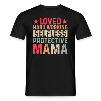 Maman Fête des Mères Aimée, altruiste, protectrice - T-shirt homme - noir - Devant - AI Model Male 178 light (178cm)