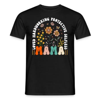 Mama Muttertag geliebt, selbstlos, beschützerin - Männer T-Shirt - Schwarz - Vorne - AI Model Male 178 light (178cm)