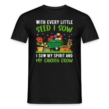 Jardiner avec chaque graine, je voyais mon - T-shirt homme - noir - Devant - AI Model Male 178 light (178cm)