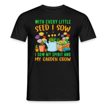 Jardiner avec chaque graine, je voyais mon - T-shirt homme - noir - Devant - AI Model Male 178 light (178cm)