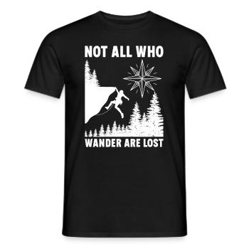 Wandern - nicht alle, die wandern, sind verloren! - Männer T-Shirt - Schwarz - Vorne - AI Model Male 178 light (178cm)