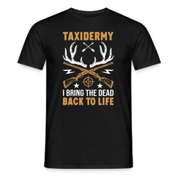 Trophée de chasse à la taxidermie - Ramener les morts à la vie - T-shirt homme - noir - Devant - AI Model Male 178 light (178cm)