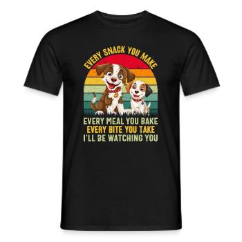 Hunde - Every snack you make i´ll be watching you! - Männer T-Shirt - Schwarz - Vorne - AI Model Male 178 light (178cm)
