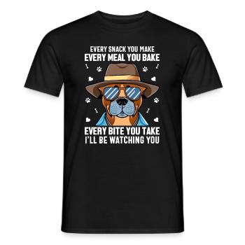 Hunde - Every snack you make i´ll be watching you! - Männer T-Shirt - Schwarz - Vorne - AI Model Male 178 light (178cm)