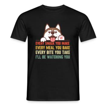 Hunde - Every snack you make i´ll be watching you! - Männer T-Shirt - Schwarz - Vorne - AI Model Male 178 light (178cm)