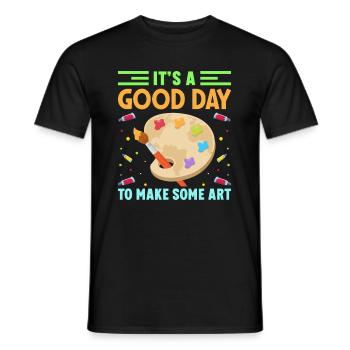 Artists - A good day to make art - Men's T-Shirt - black - Front - AI Model Male 178 light (178cm)