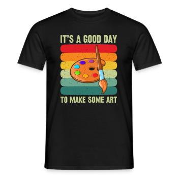 Artists - A good day to make art - Men's T-Shirt - black - Front - AI Model Male 178 light (178cm)