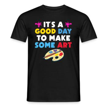 Artists - A good day to make art - Men's T-Shirt - black - Front - AI Model Male 178 light (178cm)