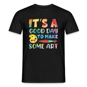 Artists - A good day to make art - Men's T-Shirt - black - Front - AI Model Male 178 light (178cm)
