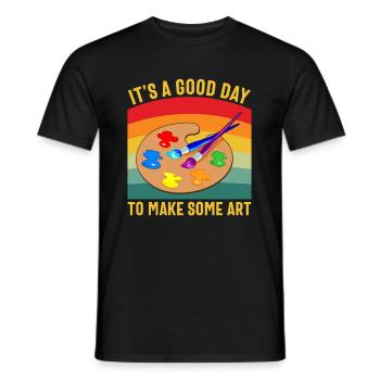 Artists - A good day to make art - Men's T-Shirt - black - Front - AI Model Male 178 light (178cm)