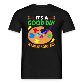 Artists - A good day to make art - Men's T-Shirt - black - Front - AI Model Male 178 light (178cm)