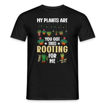MY PLANTS ARE ROOTING FOR ME - Männer T-Shirt - Schwarz - Vorne - AI Model Male 178 light (178cm)