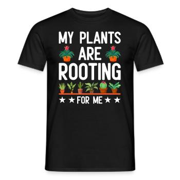 MY PLANTS ARE ROOTING FOR ME - Männer T-Shirt - Schwarz - Vorne - AI Model Male 178 light (178cm)