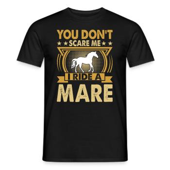 Vous ne me faites pas peur, je monte une jument ! - T-shirt homme - noir - Devant - AI Model Male 178 light (178cm)