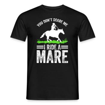 Vous ne me faites pas peur, je monte une jument ! - T-shirt homme - noir - Devant - AI Model Male 178 light (178cm)