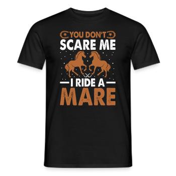 Vous ne me faites pas peur, je monte une jument ! - T-shirt homme - noir - Devant - AI Model Male 178 light (178cm)