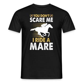 Vous ne me faites pas peur, je monte une jument ! - T-shirt homme - noir - Devant - AI Model Male 178 light (178cm)