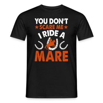 Vous ne me faites pas peur, je monte une jument ! - T-shirt homme - noir - Devant - AI Model Male 178 light (178cm)
