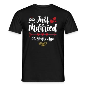 Golden wedding! Married for 50 years - Men's T-Shirt - black - Front - AI Model Male 178 light (178cm)