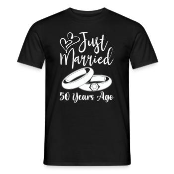 Golden wedding! Married for 50 years - Men's T-Shirt - black - Front - AI Model Male 178 light (178cm)