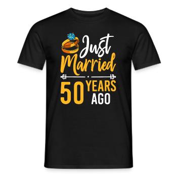 Golden wedding! Married for 50 years - Men's T-Shirt - black - Front - AI Model Male 178 light (178cm)