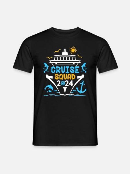 Kreuzfahrtkommando Schiffsreise 2024 - Männer T-Shirt - Schwarz