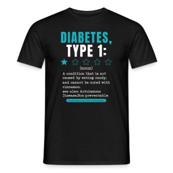 Diabetes Typ 1 - Ein Sterne Bewertung - Männer T-Shirt - Schwarz - Vorne - AI Model Male 178 light (178cm)