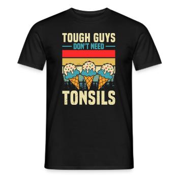 Les gars n’ont pas besoin d’amandes ! Chirurgie des amygdales - T-shirt homme - noir - Devant - AI Model Male 178 light (178cm)
