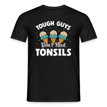 Les gars n’ont pas besoin d’amandes ! Chirurgie des amygdales - T-shirt homme - noir - Devant - AI Model Male 178 light (178cm)