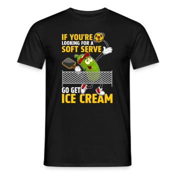 Pickleball Spieler Soft Serve Eiscreme - Männer T-Shirt - Schwarz - Vorne - AI Model Male 178 light (178cm)