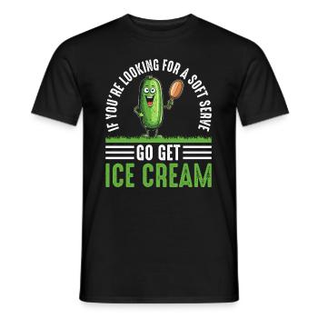 Pickleball Spieler Soft Serve Eiscreme - Männer T-Shirt - Schwarz - Vorne - AI Model Male 178 light (178cm)