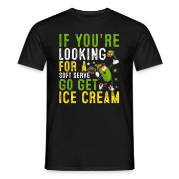 Pickleball Spieler Soft Serve Eiscreme - Männer T-Shirt - Schwarz - Vorne - AI Model Male 178 light (178cm)