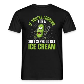 Pickleball Spieler Soft Serve Eiscreme - Männer T-Shirt - Schwarz - Vorne - AI Model Male 178 light (178cm)