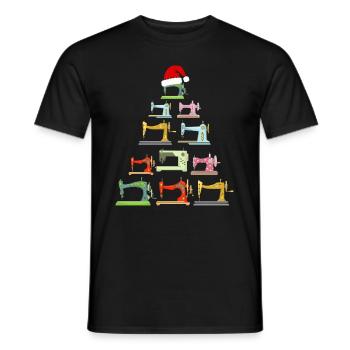 Sapin de Noël des machines à coudre Noël - T-shirt homme - noir - Devant - AI Model Male 178 light (178cm)