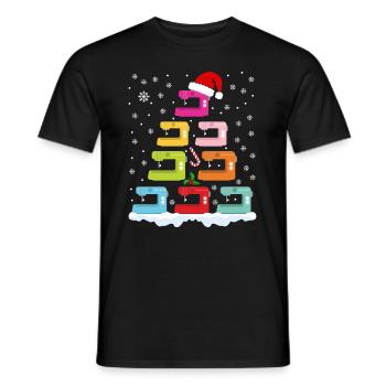 Weihnachtsbaum aus Nähmaschinen Weihnachten - Männer T-Shirt - Schwarz - Vorne - AI Model Male 178 light (178cm)