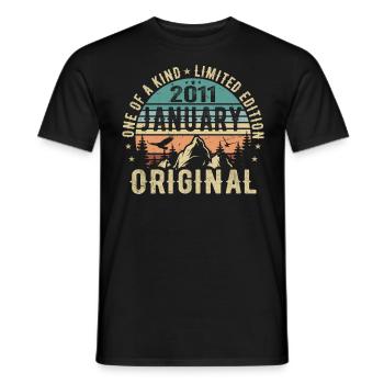 Birthday Gift January 2011 - January 2011 - Men's T-Shirt - black - Front - AI Model Male 178 light (178cm)