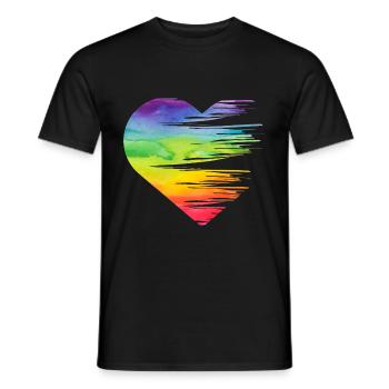 LGBT Stolz Gleichheit Herz Homosexuell Lesbisch - Männer T-Shirt - Schwarz - Vorne - AI Model Male 178 light (178cm)