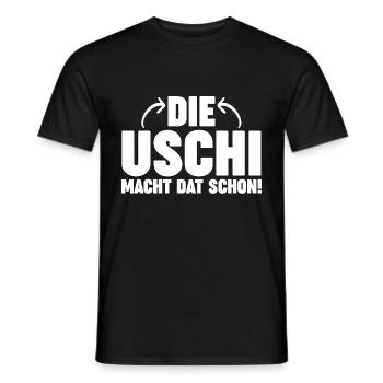 Die Uschi Macht Dat Schon - Männer T-Shirt - Schwarz - Vorne - AI Model Male 178 light (178cm)