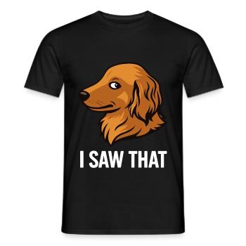 Ich hab das gesehen Hund - Männer T-Shirt - Schwarz - Vorne - AI Model Male 178 light (178cm)