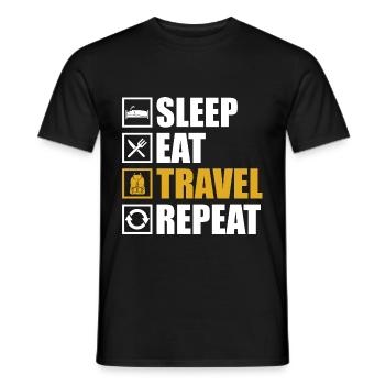 Voyages - T-shirt homme - noir - Devant - AI Model Male 178 light (178cm)