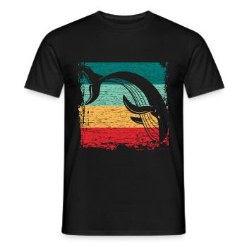 Walfisch - Männer T-Shirt - Schwarz - Vorne - AI Model Male 178 light (178cm)