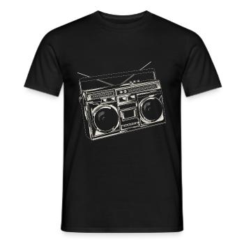 Alte Musik Radio Vintage Hip Hop Bass - Männer T-Shirt - Schwarz - Vorne - AI Model Male 178 light (178cm)