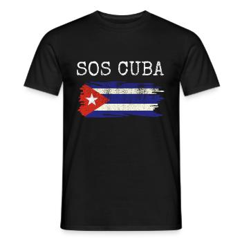 Cuban Flag Free Cuba Libre Patria Y Vida Shirt - T-shirt homme - noir - Devant - AI Model Male 178 light (178cm)