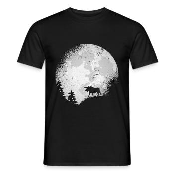 Moose Moose Moose Cow Antlers Full Moon Cadeau - T-shirt homme - noir - Devant - AI Model Male 178 light (178cm)