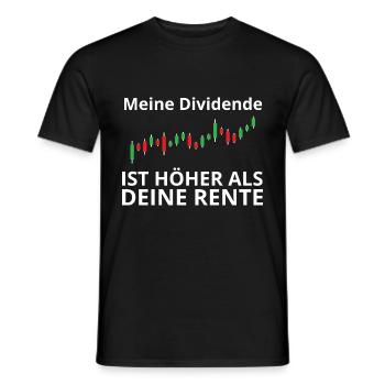 Dividende vs Rente I Börse Aktien - Männer T-Shirt - Schwarz - Vorne - AI Model Male 178 light (178cm)