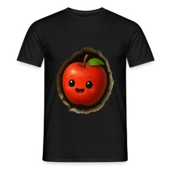 Apfel - Männer T-Shirt - Schwarz - Vorne - AI Model Male 178 light (178cm)