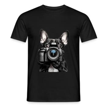 Französische Bulldogge - Männer T-Shirt - Schwarz - Vorne - AI Model Male 178 light (178cm)