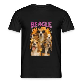 Beagle - Männer T-Shirt - Schwarz - Vorne - AI Model Male 178 light (178cm)