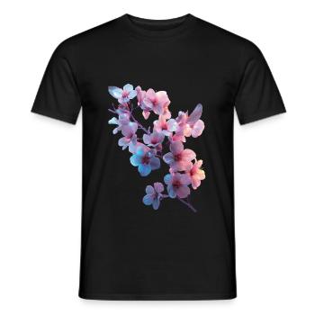 Kirschblüten - Männer T-Shirt - Schwarz - Vorne - AI Model Male 178 light (178cm)