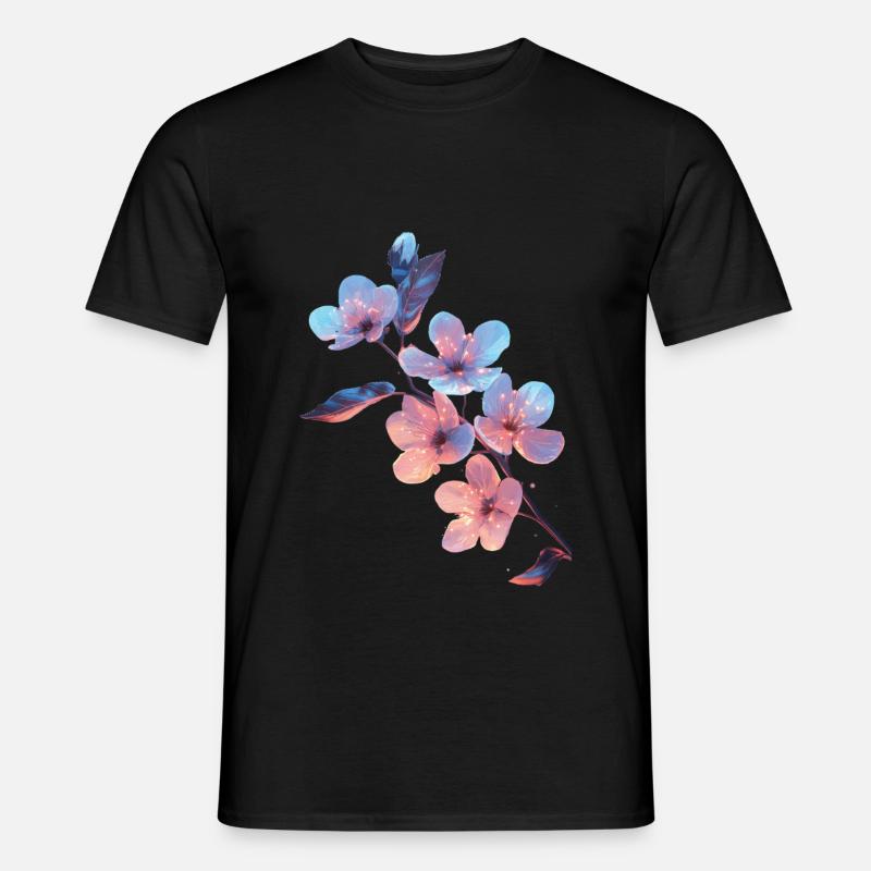 Pfirsichblüten - Männer T-Shirt - Schwarz
